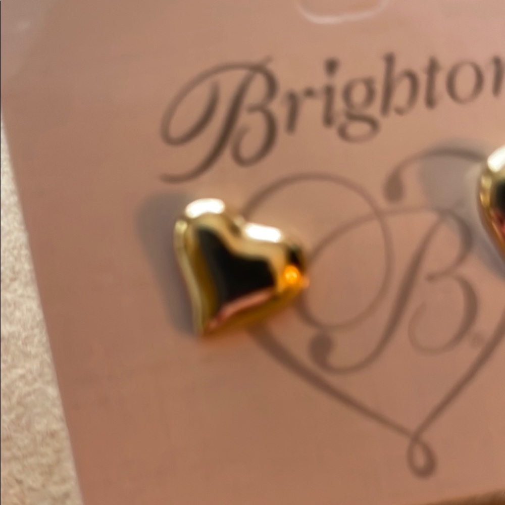 Brighton Gold Heart Stud Earrings - Picture 3 of 5